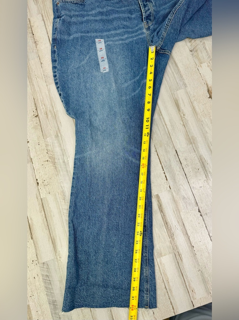Old Navy Jeans Womens 26 Kicker Boot Cut Ex High Rise Button Fly Raw NWT - Picture 9 of 12